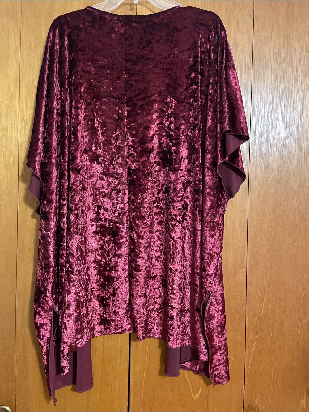 Crushed Velvet Kimono Cover-Up in Deep Wine